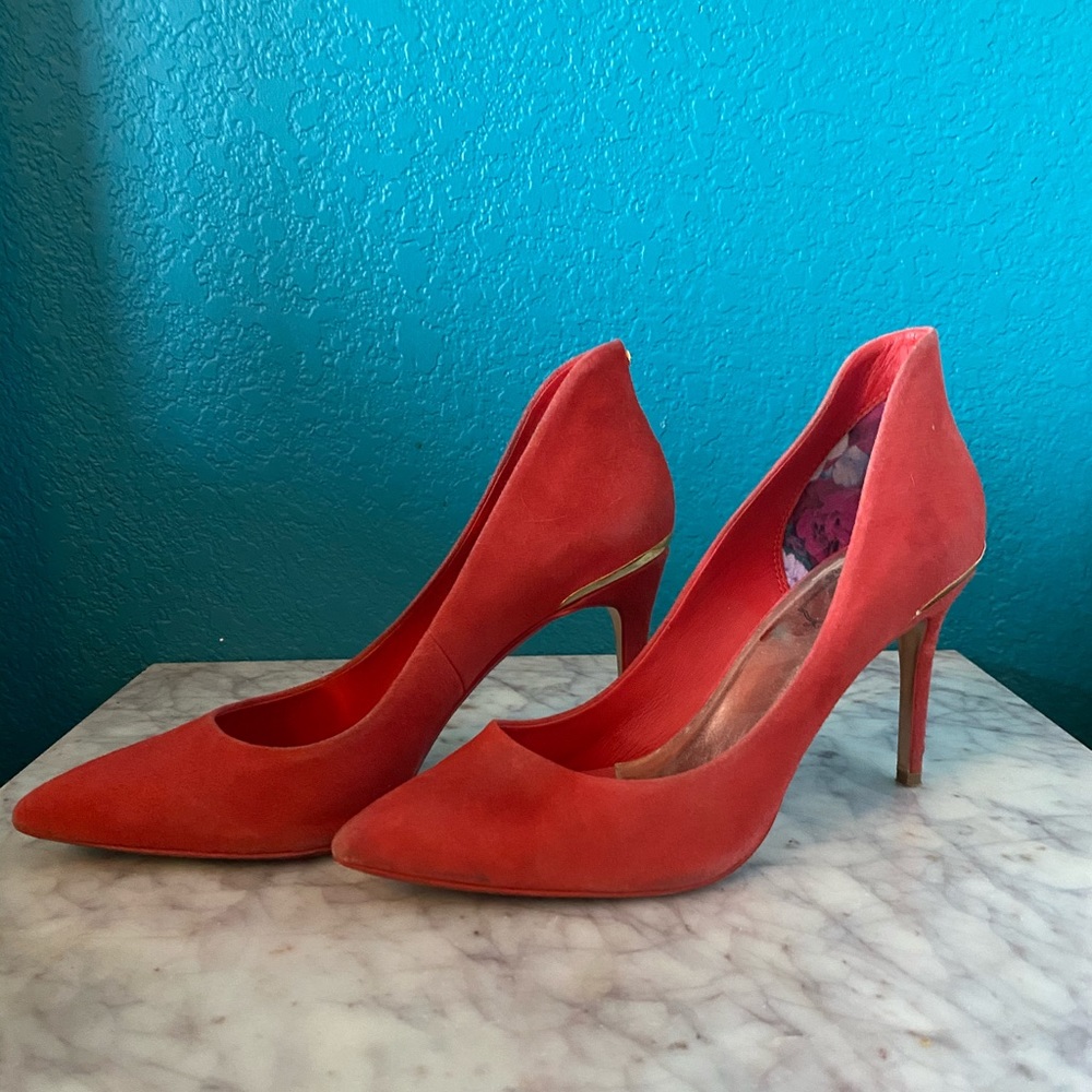 Ted Baker Red Suede Heels